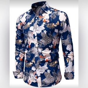 Floral Blue Men's Shirt